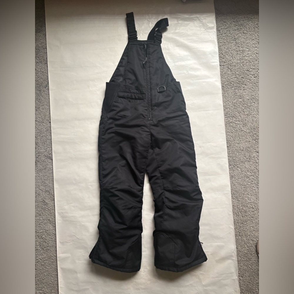 Kids Black Snow Bib Overalls